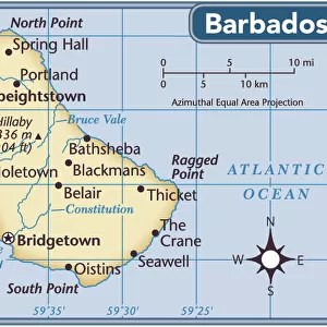 Barbados Premium Framed Print Collection: Maps