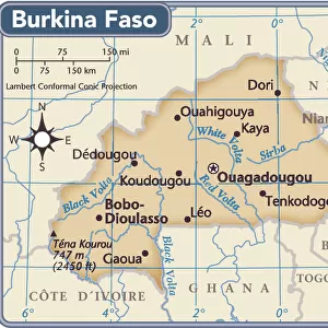 Burkina Faso Pillow Collection: Maps