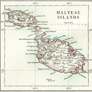 Malta Framed Print Collection: Maps