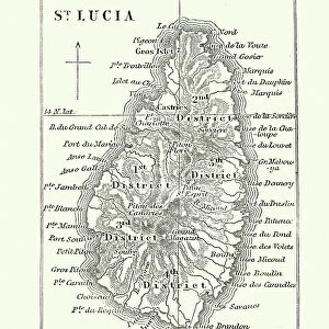 Saint Lucia Framed Print Collection: Maps