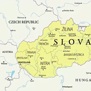 Maps and Charts Pillow Collection: Slovakia