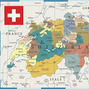 Maps and Charts Pillow Collection: Switzerland