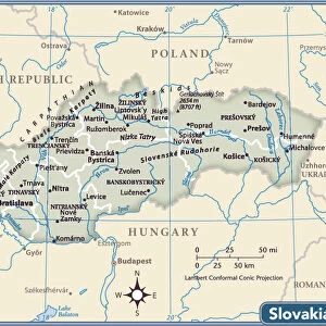 Slovakia Framed Print Collection: Maps
