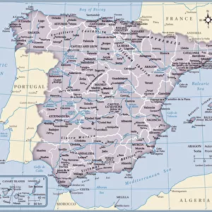 Maps and Charts Pillow Collection: Spain