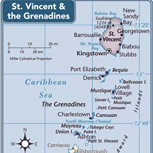 Saint Vincent and the Grenadines Pillow Collection: Maps
