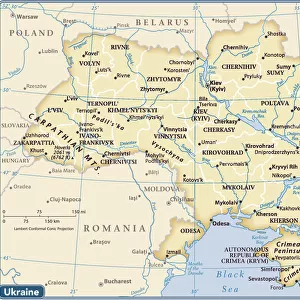 Ukraine Framed Print Collection: Maps