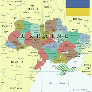 Maps and Charts Pillow Collection: Ukraine