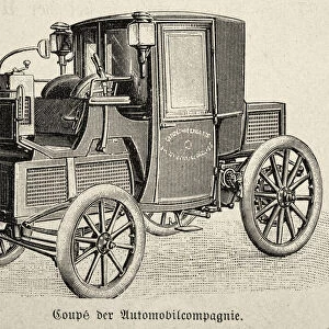 Vintage illustration of a early motor car, 1890s, 19th Century