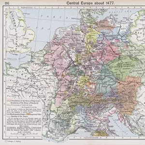 Central Europe about 1477 (colour litho)