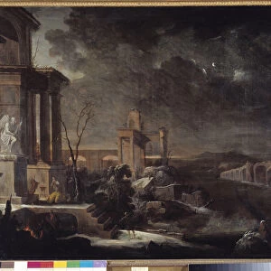 Landscape of Ancient Ruins at Dawn, 1705 (oil on canvas)