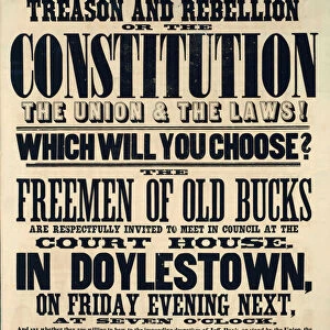 Treason and rebellion or the constitution the union and the laws! Which will you choose