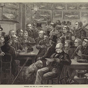 Weighing the Fish at a London Anglers Club (engraving)