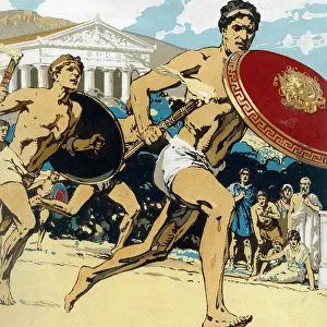 Ancient Olympic Games: the relay race, 1922