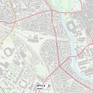Postcode Sector Maps Metal Print Collection: CF - Cardiff