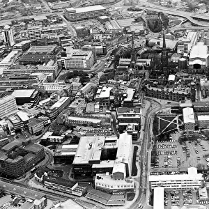 Aerial view of Coventry City Centre 9th March 1984