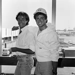 Andrew Ridgeley and George Michael of the pop group Wham