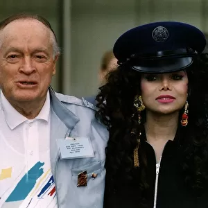 Bob Hope Comedian with Latoya Jackson Miss Universe Visting Airbase R. A. F. Mildenhall