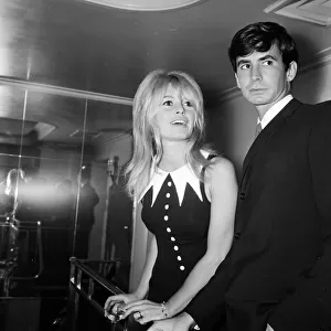 Brigitte Bardot (30) & Antony Perkins (31) pictured during photocall press conference at