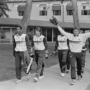 England team members left to right: Viv Anderson, Chris Waddle