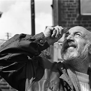 Lionel Jeffries on the set of "The Railway Children"at Oakworth