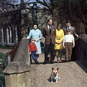 Queen Elizabeth with her family at Windsor castle 1968 who are Prince Philip Prince