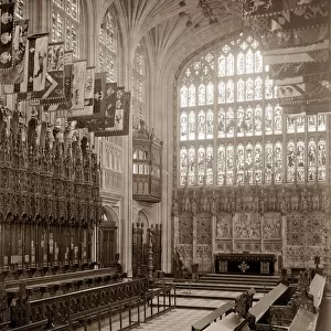 St Georgees Chapel Windsor Interior of church building stained glass window