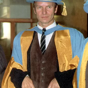 Sting Pop Star After He Received A Honorary Doctorite Of Music At The University Of