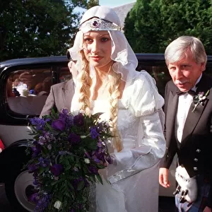 Wedding of Model Kirsty Hume and Donovan Leitch September 1997 at Luss Parish church