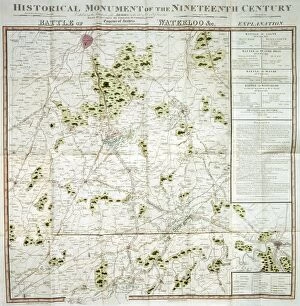 Maps Photographic Print Collection: Battle of Waterloo map J020089