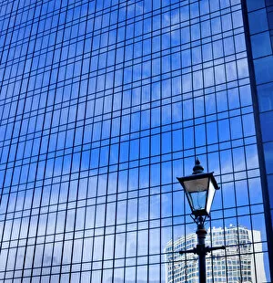 Related Images Collection: Blue sky reflected in glass tower block DP069226