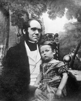 William Charles Photo Mug Collection: Charles Darwin and his son N990002