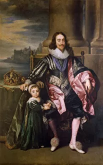 Artwork at Marble Hill Mouse Mat Collection: Charles I and Prince Charles J900213