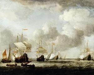 Willem van de Velde Metal Print Collection: Dutch Fleet J950030