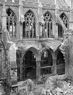 The Blitz Canvas Print Collection: Exeter Cathedral bomb damage BB42_00740