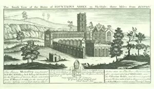 Related Images Pillow Collection: Fountains Abbey engraving N070733