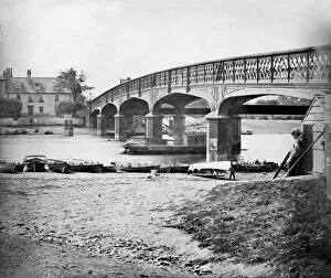 Richmond Bridge Photo Mug Collection: Hampton Court Bridge in 1875 CC73_00446
