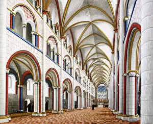 Canterbury Poster Print Collection: The Nave at St Augustines Abbey J990018