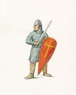 People in the Past Illustrations Collection: Norman knight c. 1066 IC008 / 039