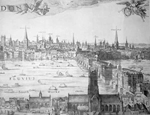 Illustrations and Engravings Fine Art Print Collection: Old London Bridge a98_05984