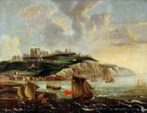 Coastal Landscapes Canvas Print Collection: Seascape with Dover Castle K940794
