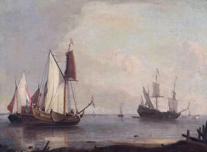 Apsley House paintings Metal Print Collection: Storck - Dutch Shipping in a River N070598