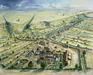 England Premium Framed Print Collection: Wharram Percy Medieval Village J890256