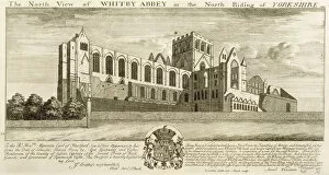 Whitby Photographic Print Collection: Whitby Abbey engraving J010105