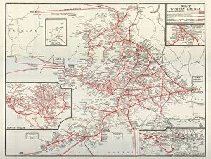 Stations Collection: GWR Network Map, c1920s