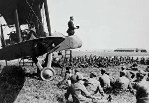 Aeroplanes Canvas Print Collection: The Chaplain preaching at No. 2 Aeroplane Supply Depot, RAF Bahot, France, September 1918