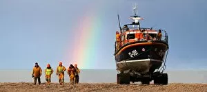 Rainbows Framed Print Collection: Dungeness relief mersey class lifeboat Peggy and Alex Caird
