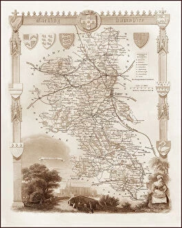 Beaconsfield Collection: 1840s Victorian Map of Buckinghamshire