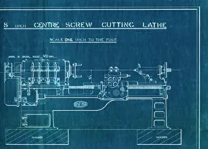 IMechE 175th Anniversary Collection: 8-inch centre screw cutting lathe blueprint