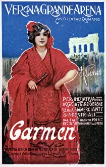 Opera Collection: Advertisement for Carmen, playing at the Grande Arena