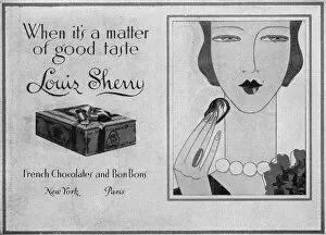 Louis Collection: Advert for Louis Sherry French chocolate and Bon Bons, 1928